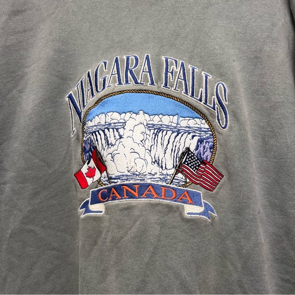 Brandy Melville Niagara Canada Falls Crewneck Sweatshirt Gray Oversized One Size - Picture 2 of 4